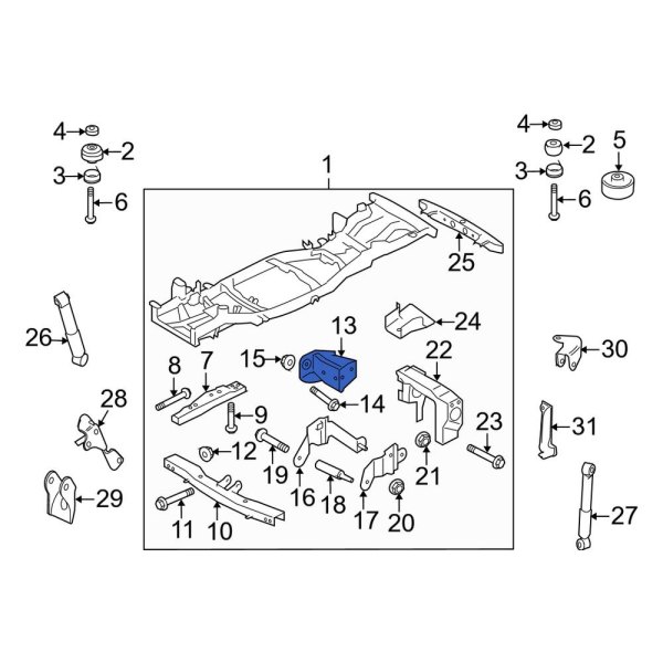 Land Rover OE KVU500181 - Front Right Frame Rail Bracket