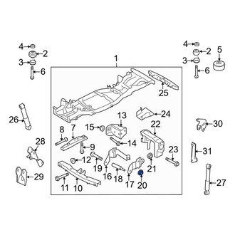 Land Rover OE - Front Frame Rail Nut