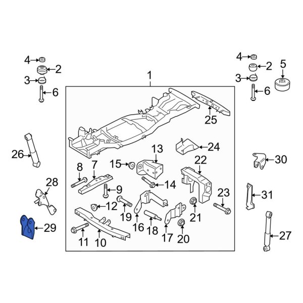 Land Rover OE KVU500301 Front Lower Shock Absorber Bracket