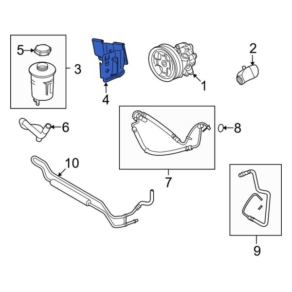 Power Steering Pump Reservoir Bracket