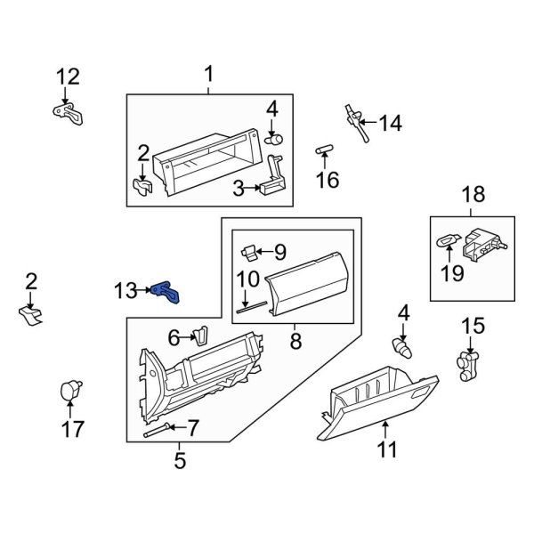 Glove Box Door Striker