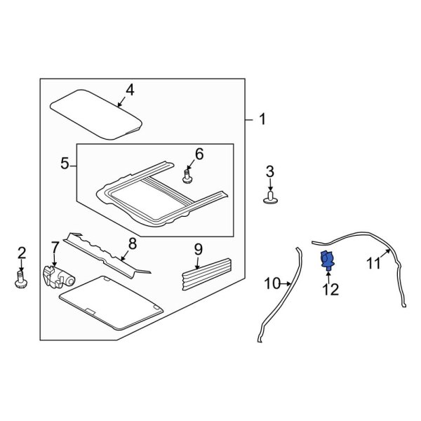 Land Rover OE JYC100590 Sunroof Drain Hose Clip