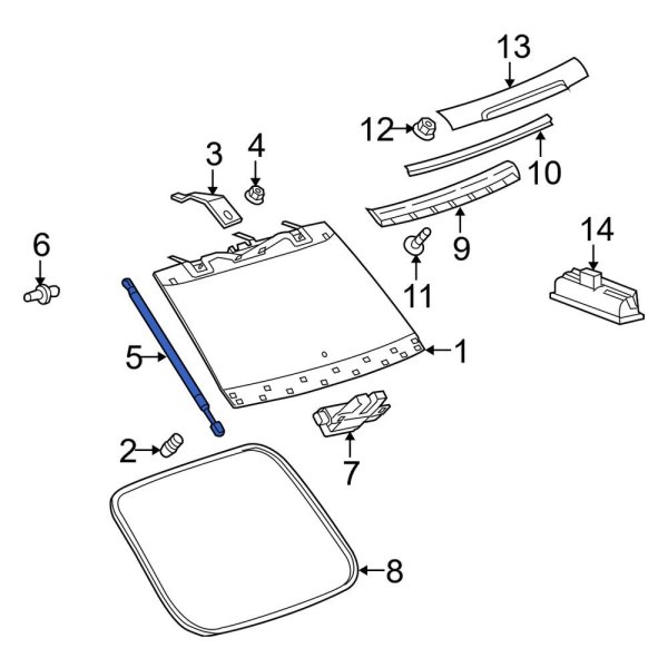 Back Glass Lift Support