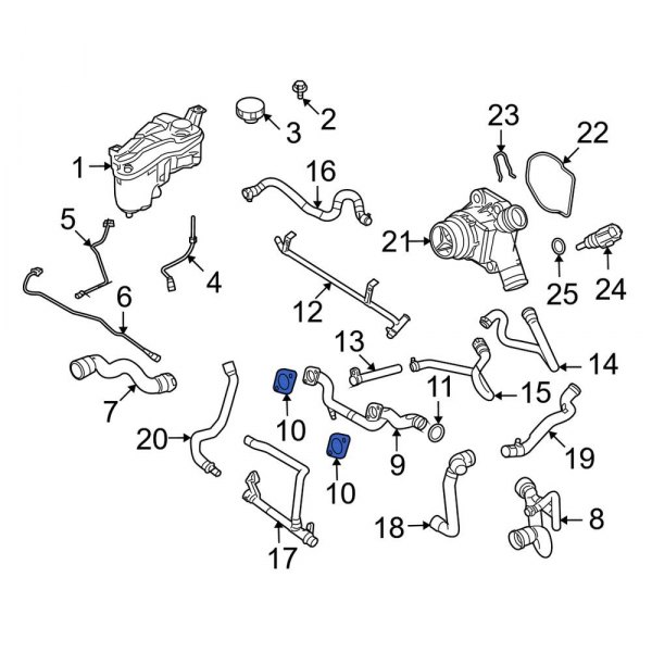 Land Rover OE LR001440 Engine Coolant Bypass Hose Gasket