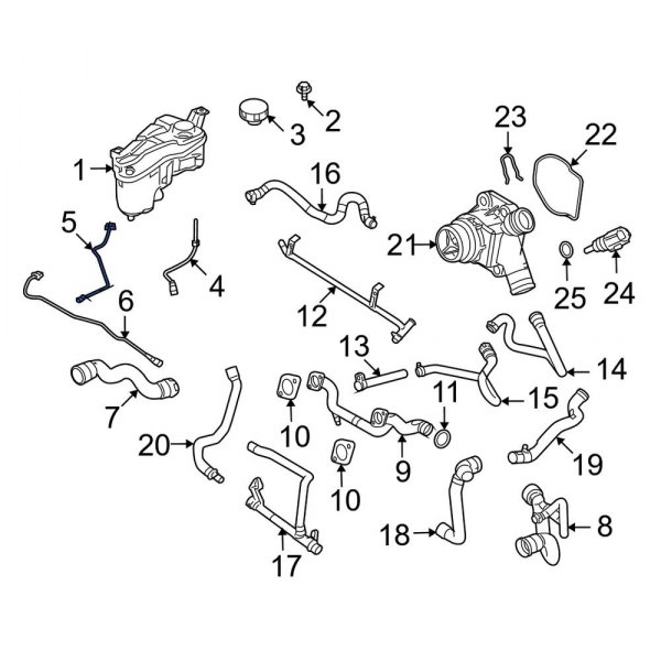 Land Rover OE LR006165 - Engine Coolant Overflow Hose