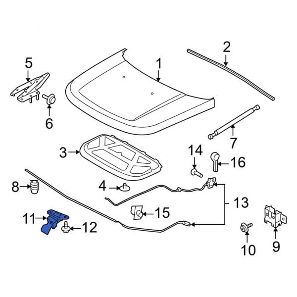 Land Rover OE LR001768 - Front Hood Latch