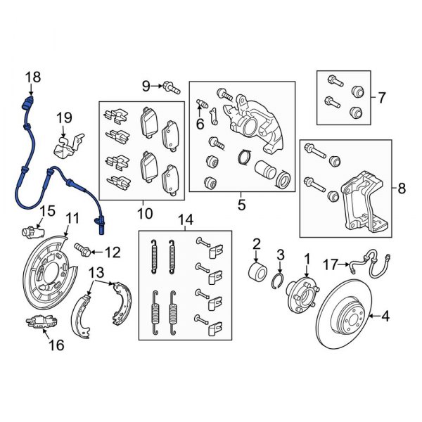 Land Rover Oe Lr001057 Rear Abs Wheel Speed Sensor 5442