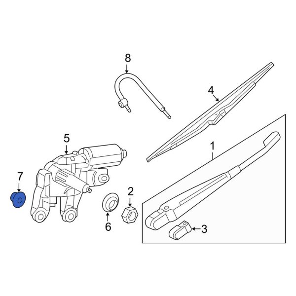 Back Glass Wiper Motor Nut