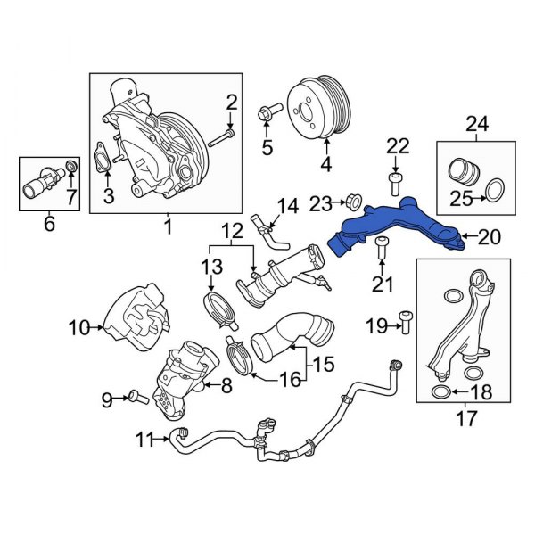 Engine Coolant Crossover Pipe