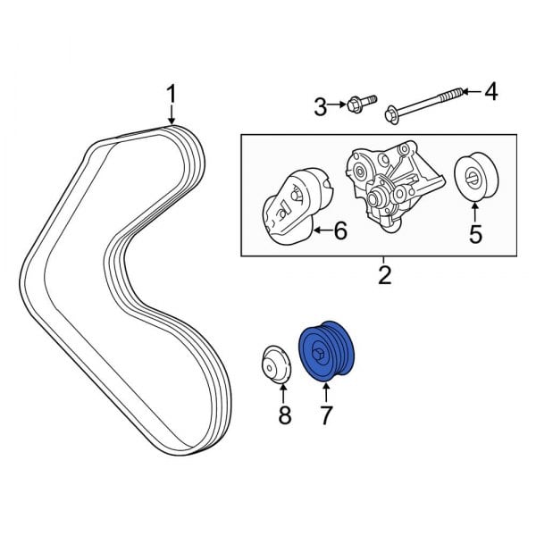 Land Rover OE LR039516 - Accessory Drive Belt Idler Pulley