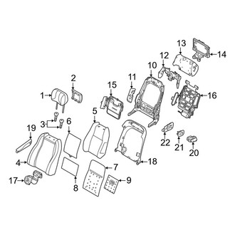 Land Rover OE - Seats & Tracks - Driver Seat Components (Seat Back Components, With Cooled Seats), (Autobiography Dynamic / HSE / HSE Dynamic / SE / Supercharged / Supercharged Dynamic)