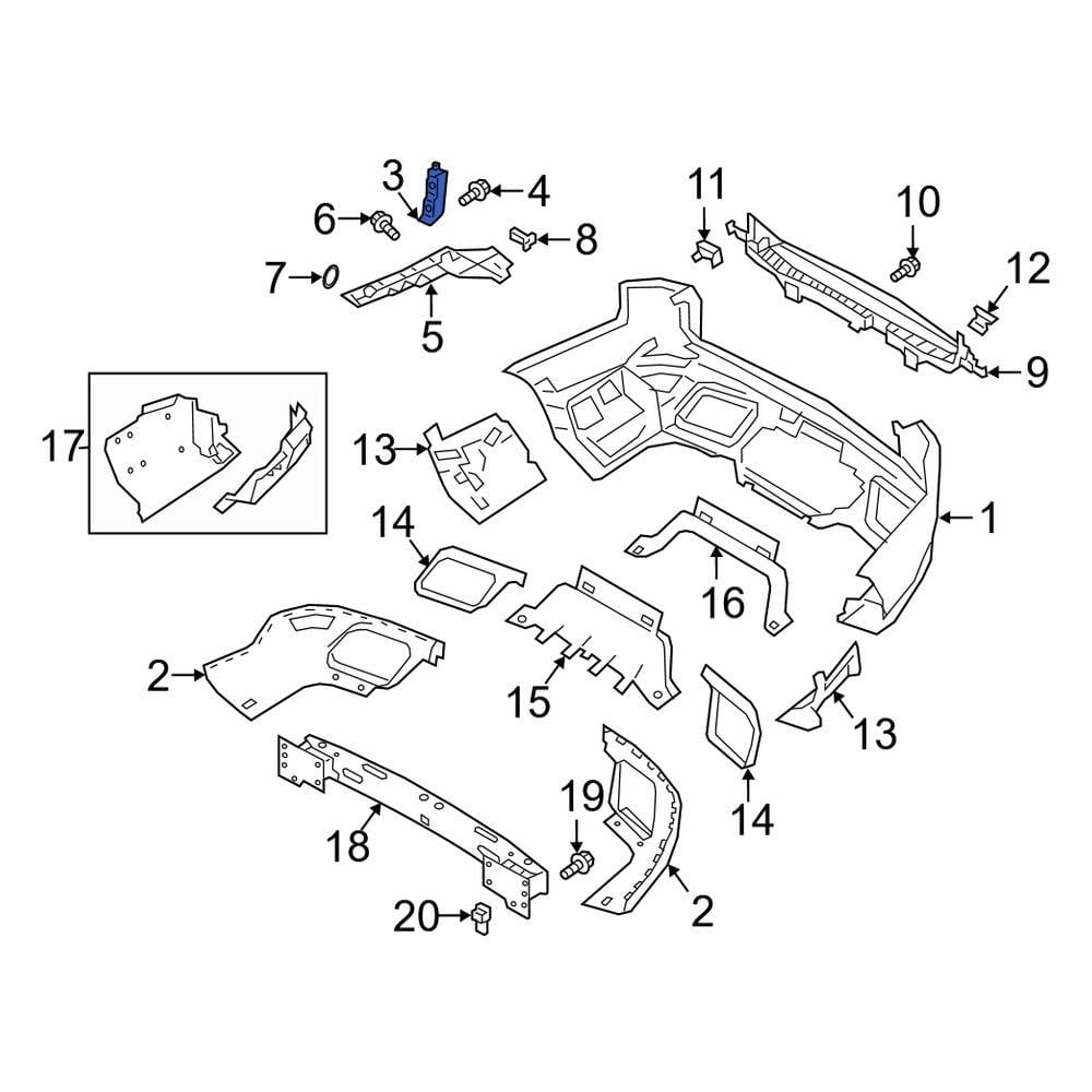 Land Rover OE LR066550 - Left Upper Bumper Guide Bracket