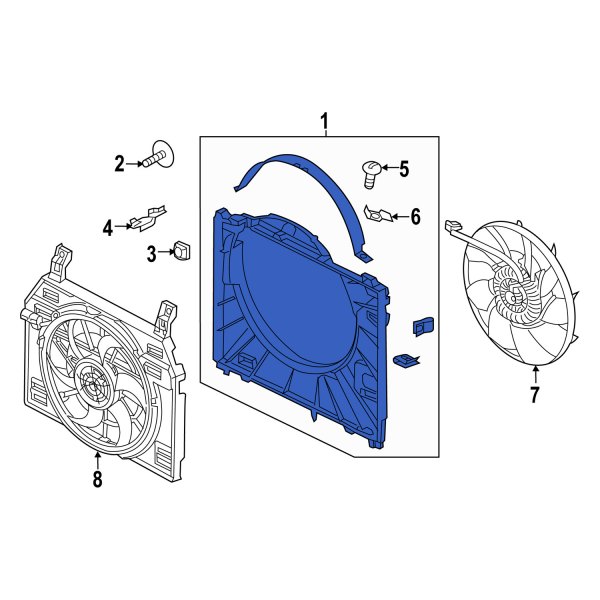 Land Rover OE LR138434 Front Engine Cooling Fan Shroud