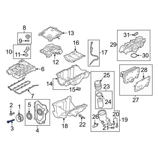 Engine Crankshaft Pulley Bolt