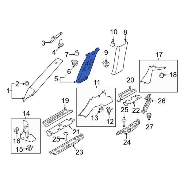 Door Pillar Post Trim Set