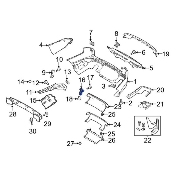 Land Rover OE LR045179 - Bumper Cover Support Rail Bracket