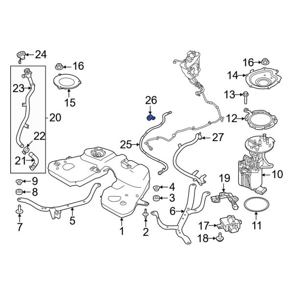 Evaporative Emissions System Line Clamp