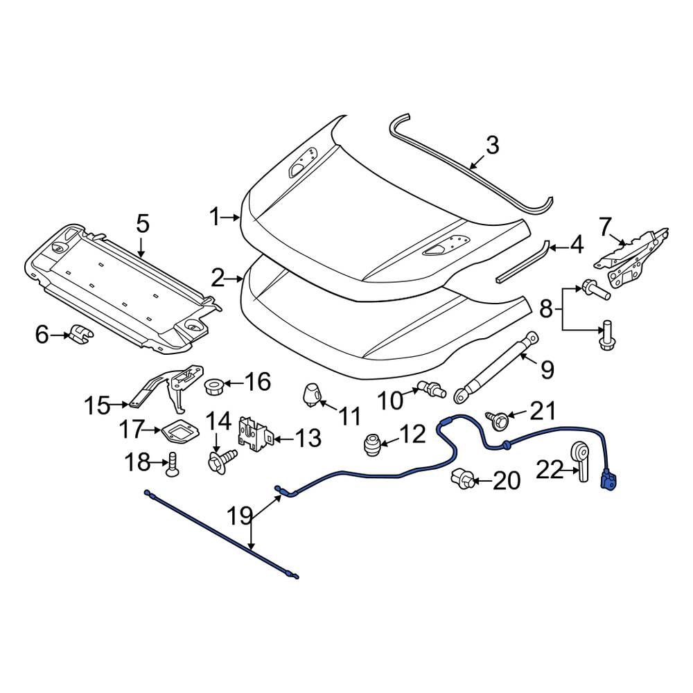 Land Rover OE LR051451 - Front Hood Release Cable