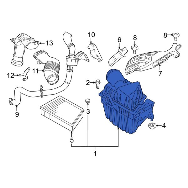 Land Rover OE LR053014 - Air Filter and Housing Assembly