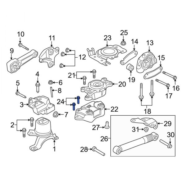 Automatic Transmission Mount Bolt