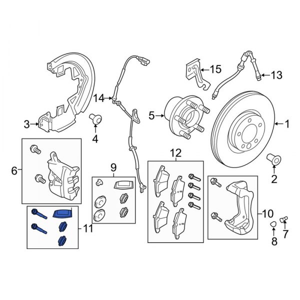 Disc Brake Caliper Bracket Hardware Kit