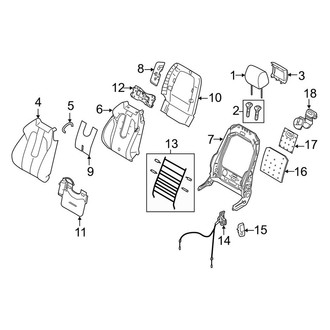 Land Rover OE - Seats & Tracks - Passenger Seat Components (Seat Back), (SE Premium 2 Doors)