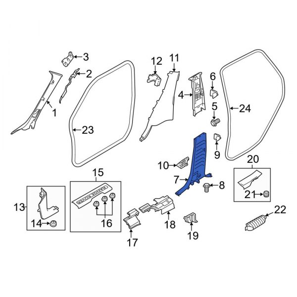 Door Pillar Post Trim Set