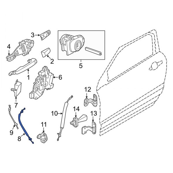 Land Rover OE LR025409 - Front Door Latch Cable