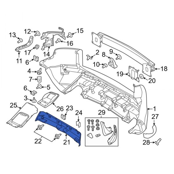 Land Rover OE LR027868 Rear Bumper Cover Heat Shield
