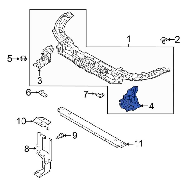 Radiator Support Tie Bar Bracket