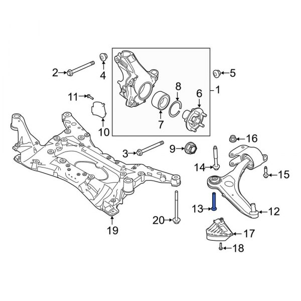 Land Rover OE LR115143 Front Suspension Control Arm Bolt