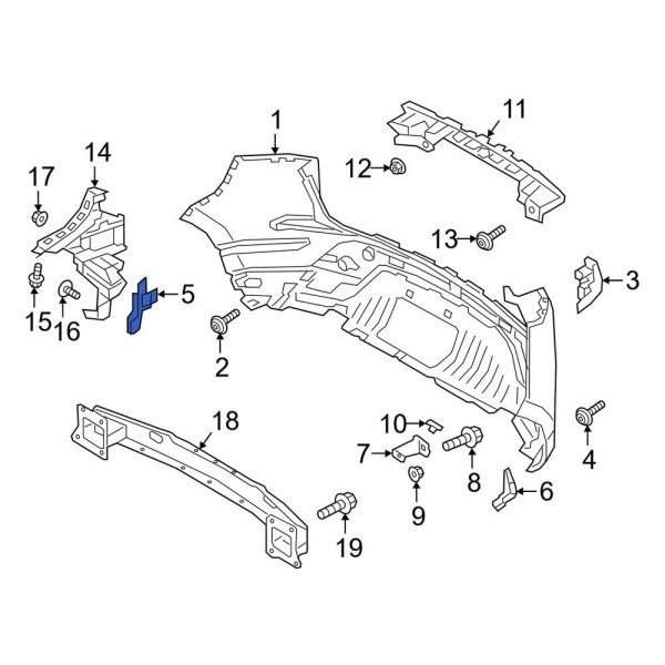 Land Rover OE LR118210 - Rear Left Lower Bumper Cover Bracket