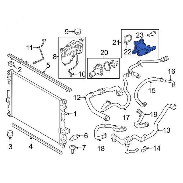 Engine Coolant Outlet Flange