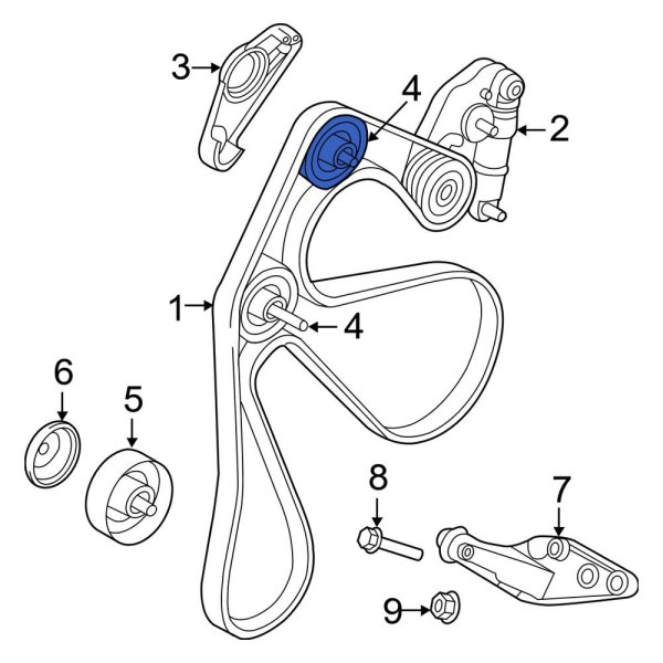 Accessory Drive Belt Idler Pulley