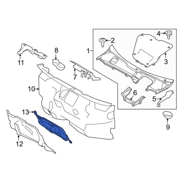 Land Rover OE LR027026 - Front Lower Engine Compartment Insulation