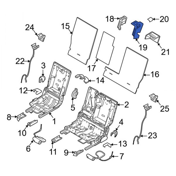 Folding Seat Latch Release Handle Bezel