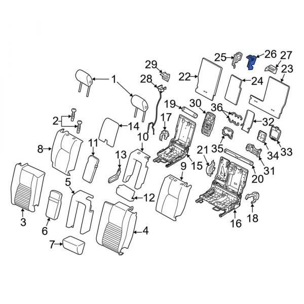 Folding Seat Latch Release Handle Bezel