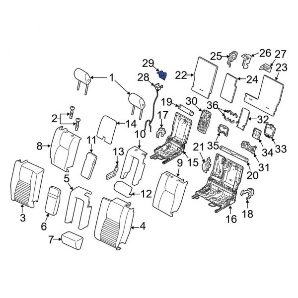 Folding Seat Latch Release Handle Bezel