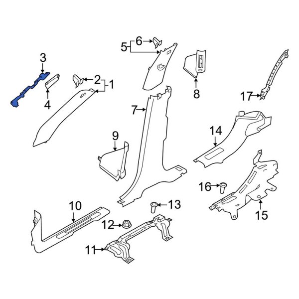 Body A-Pillar Trim Panel Bracket