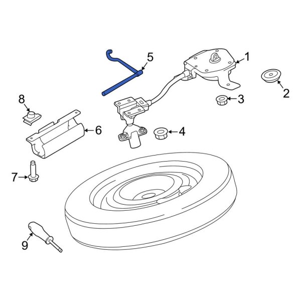 Land Rover OE LR061460 Spare Tire Hoist Wrench