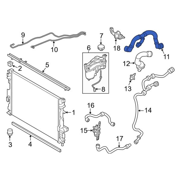 Land Rover OE LR115020 - Upper Radiator Coolant Hose