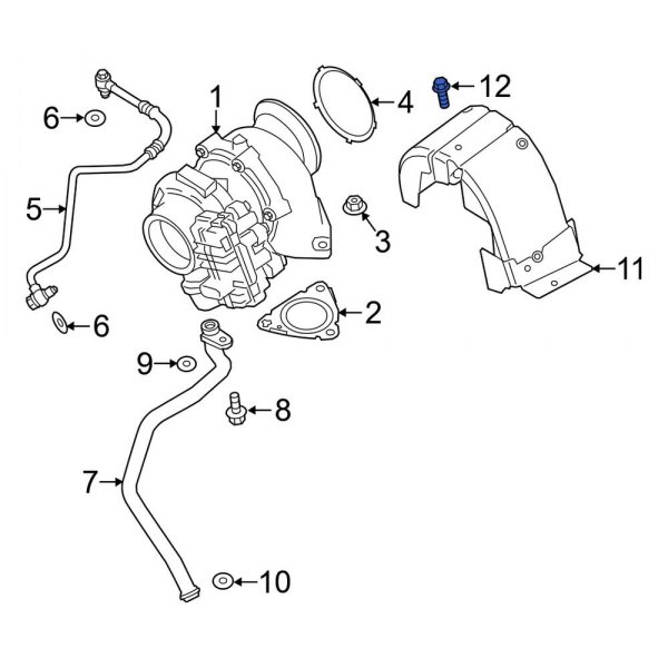 Turbocharger Mount Heat Shield Bolt