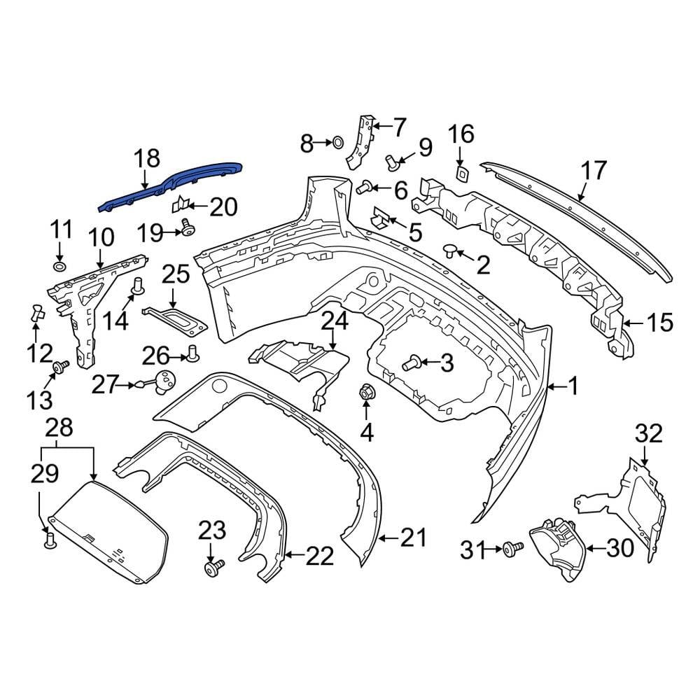 Land Rover OE LR093509 - Front Right Outer Bumper Trim