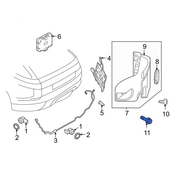 Blind Spot Detection System Warning Sensor Bolt