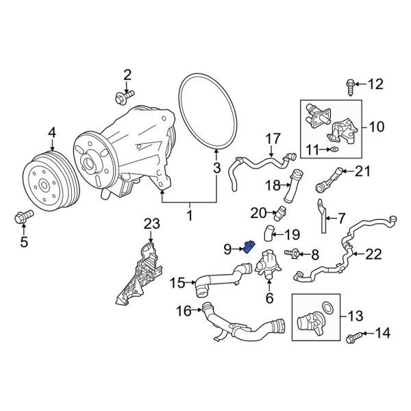 Engine Coolant Thermostat Housing Nut