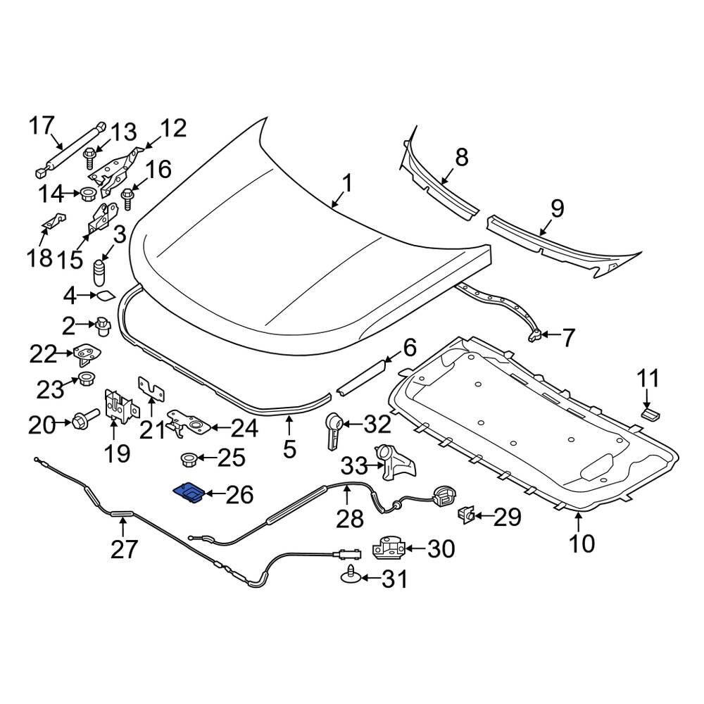 Land Rover OE LR034350 - Hood Safety Catch Bracket