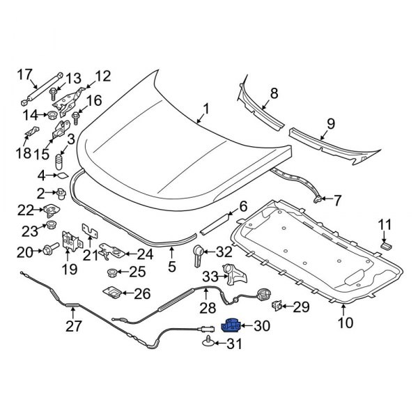 Land Rover OE LR083195 - Hood Release Cable Bracket