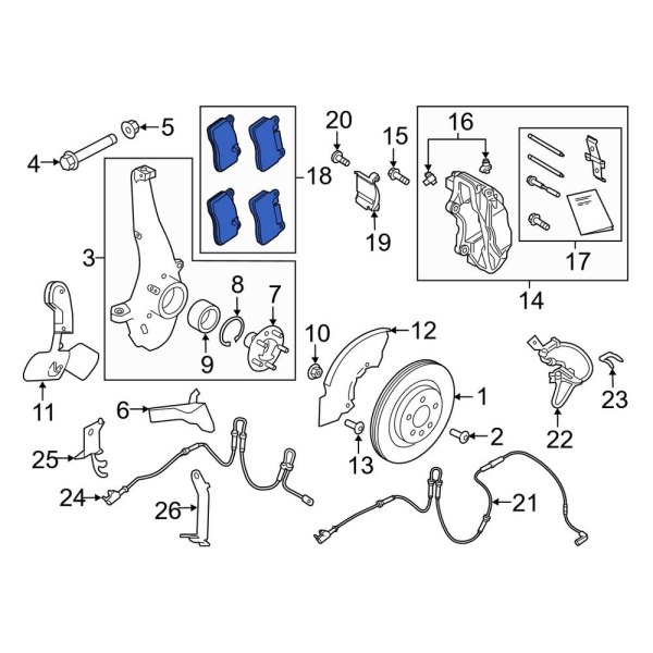 Land Rover OE LR156926 Front Disc Brake Pad Set