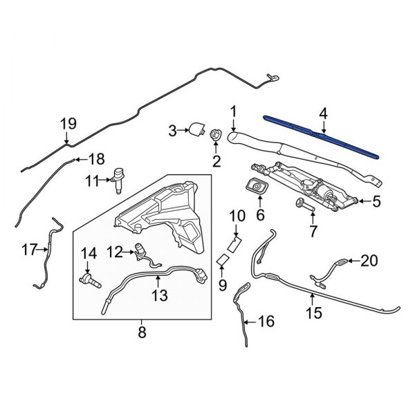 Land Rover OE LR083272 - Front Right Windshield Wiper Blade