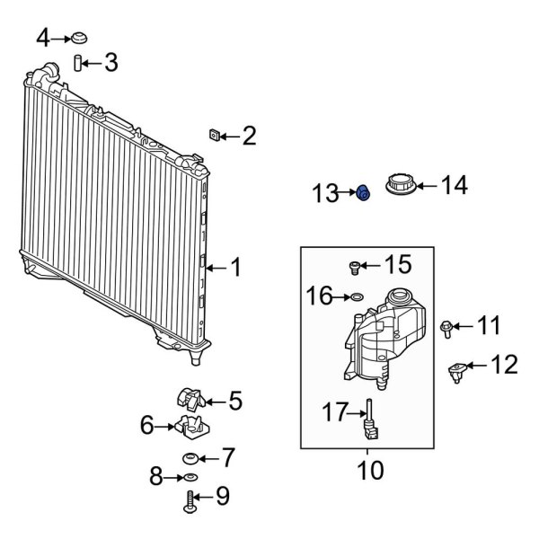 Land Rover OE LR011038 Engine Coolant Reservoir Drain Plug